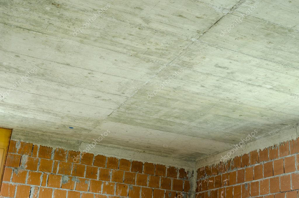 Concrete Ceiling In A House Under Construction Stock Photo