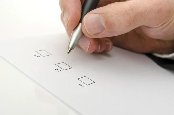 Businessman choosing one of the options — Stock Photo, Image