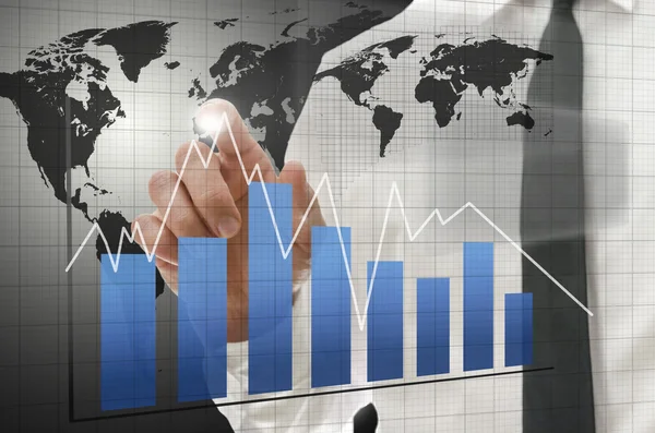 Gráfico de negócios interativo — Fotografia de Stock
