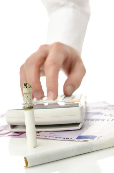 Unreasonable money spending for cigarettes — Stock Photo, Image