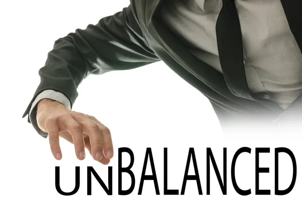 Changing word Unbalanced into word Balanced — Stock Photo, Image