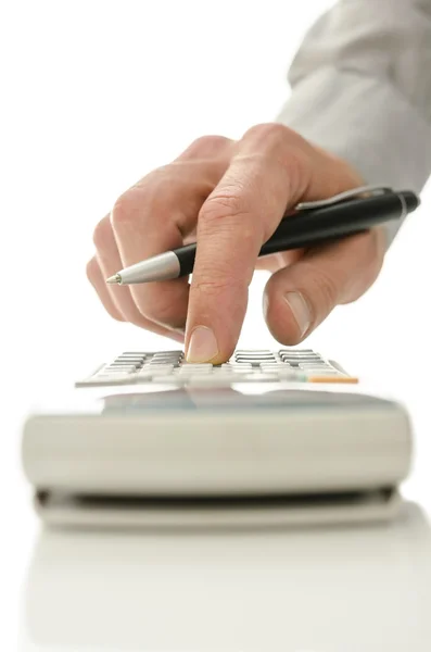 Closeup of using calculator — Stock Photo, Image