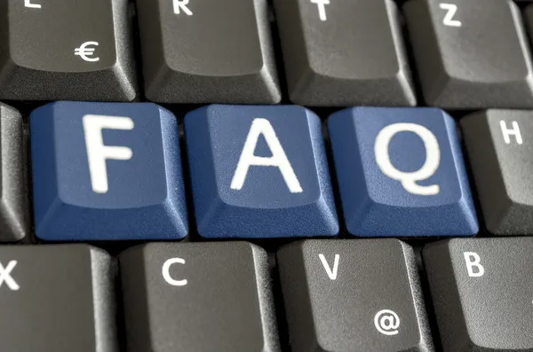 FAQ med blå tastaturknapper – stockfoto