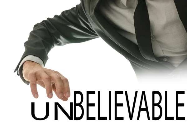 Changing word Unbelievable into Believable — Stock Photo, Image