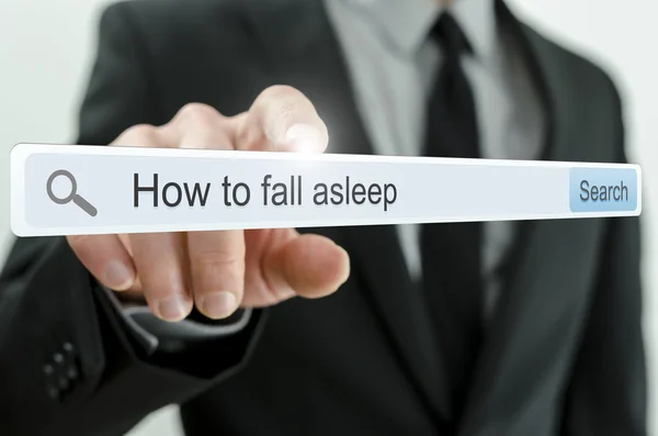 How to fall asleep written in search bar — Stock Photo, Image