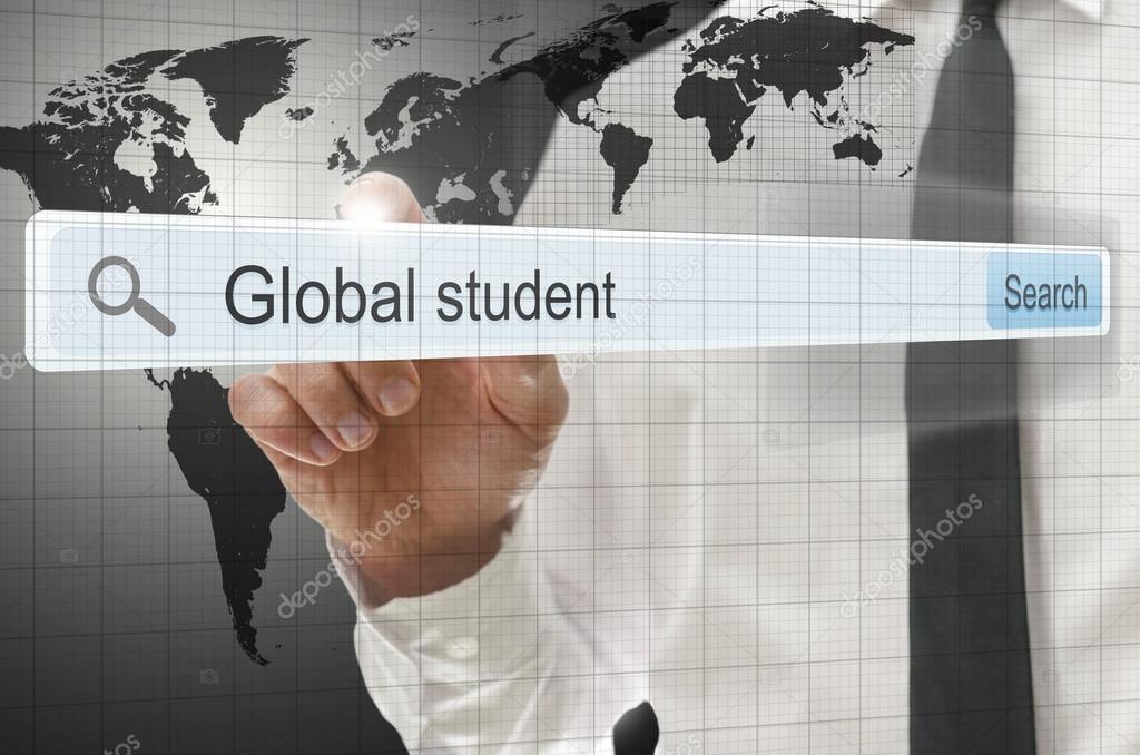 Global student written in search bar