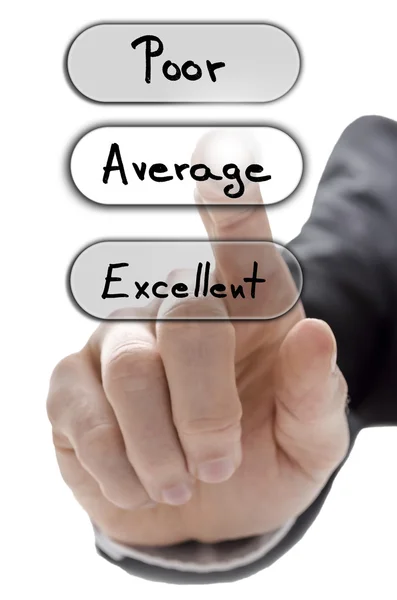 Choosing average on customer service evaluation form — Stock Photo, Image