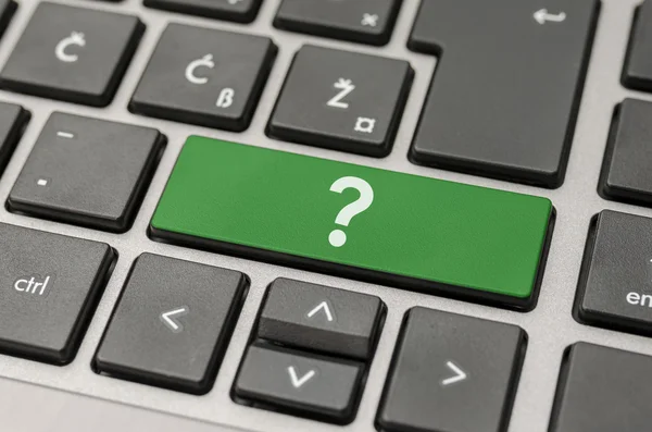 Marca de pregunta en el teclado del ordenador — Foto de Stock