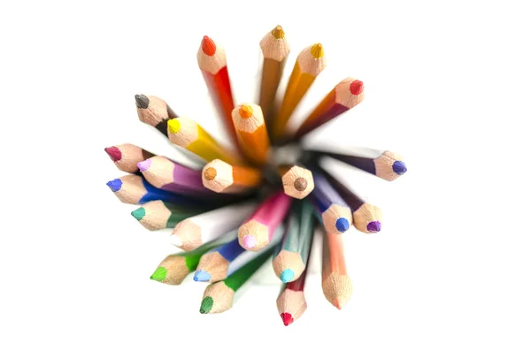 Vue du dessus des crayons de couleur — Photo