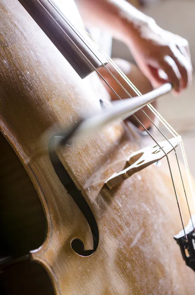 Detail of playing cello — Stock Photo, Image