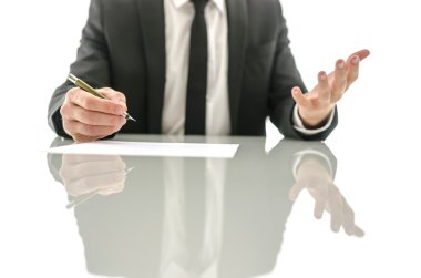 sinirli bir işadamı jesti