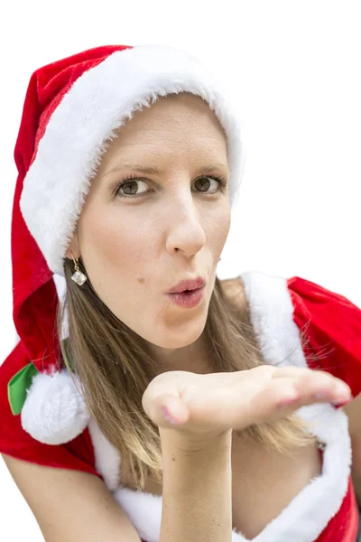 Miss Babbo Natale ti manda un bacio — Foto Stock