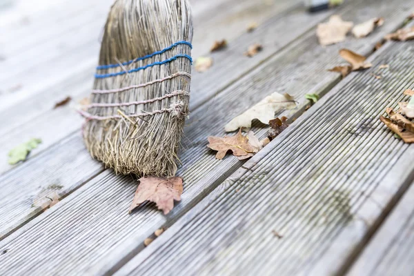 Sweeping wooden porch — Stock Photo, Image