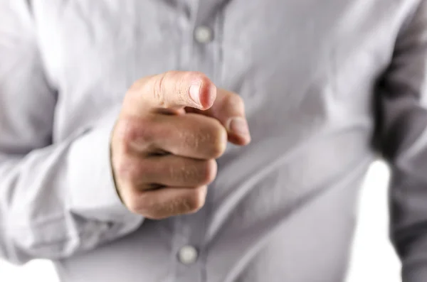 Businessman pointing finger at you — Stock Photo, Image