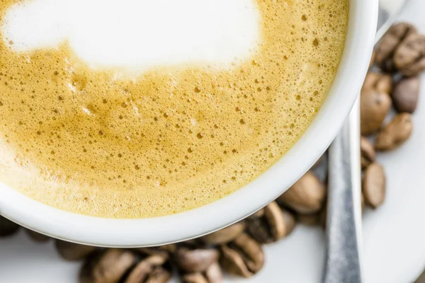 Blick von oben auf das Café Latte — Stockfoto