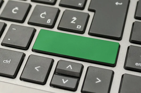 Clave de computadora verde vacía — Foto de Stock
