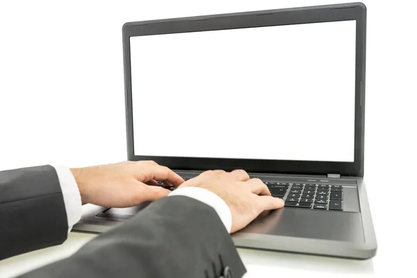 Typing on laptop computer — Stock Photo, Image