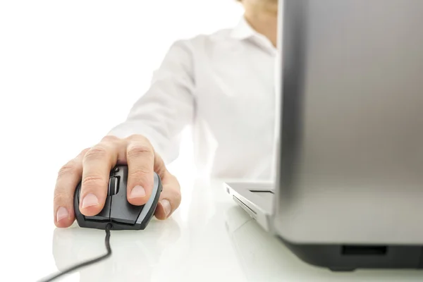 Working on laptop computer — Stock Photo, Image