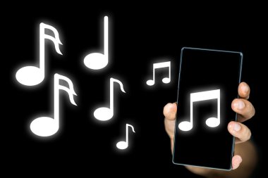 mp3 çalar veya cep veren müzik notlar