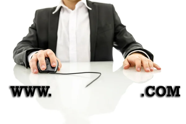 Businessman accessing a web address — Stock Photo, Image
