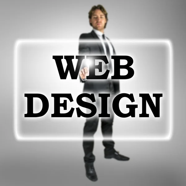 Businessman in a Web Design concept — Stock Photo, Image