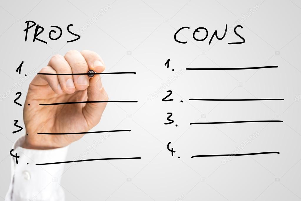 Man drawing up a list of pros and cons