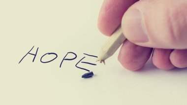 adam kelime umut üzerinde notepaper yazma