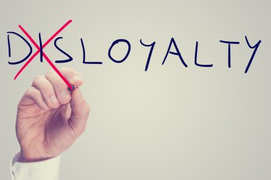 Disloyalty versus loyalty clipart