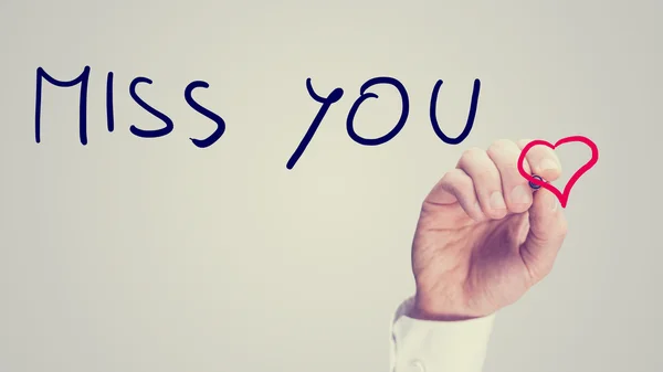 Miss You message on a virtual screen — Stock Photo, Image
