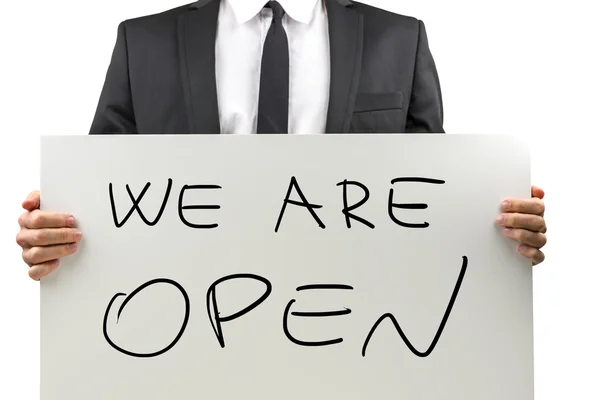 We are open — Stock Photo, Image