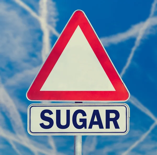 Sugar danger warning sign — Stock Photo, Image