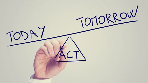 Act today or leave for tomorrow — Stockfoto