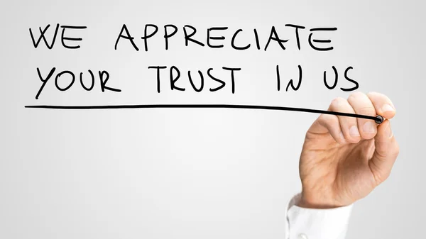 We appreciate your trust in us — Stock Photo, Image