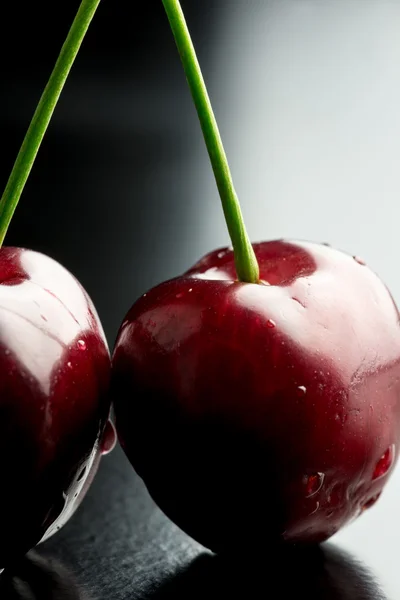 Closeup of delicious cherry pair — Stock Photo, Image