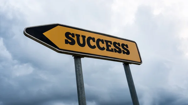 Signboard and arrow with the word - Success — Stock Photo, Image