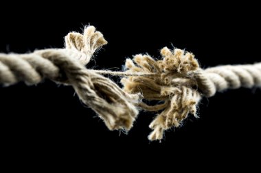 Frayed rope about to break clipart