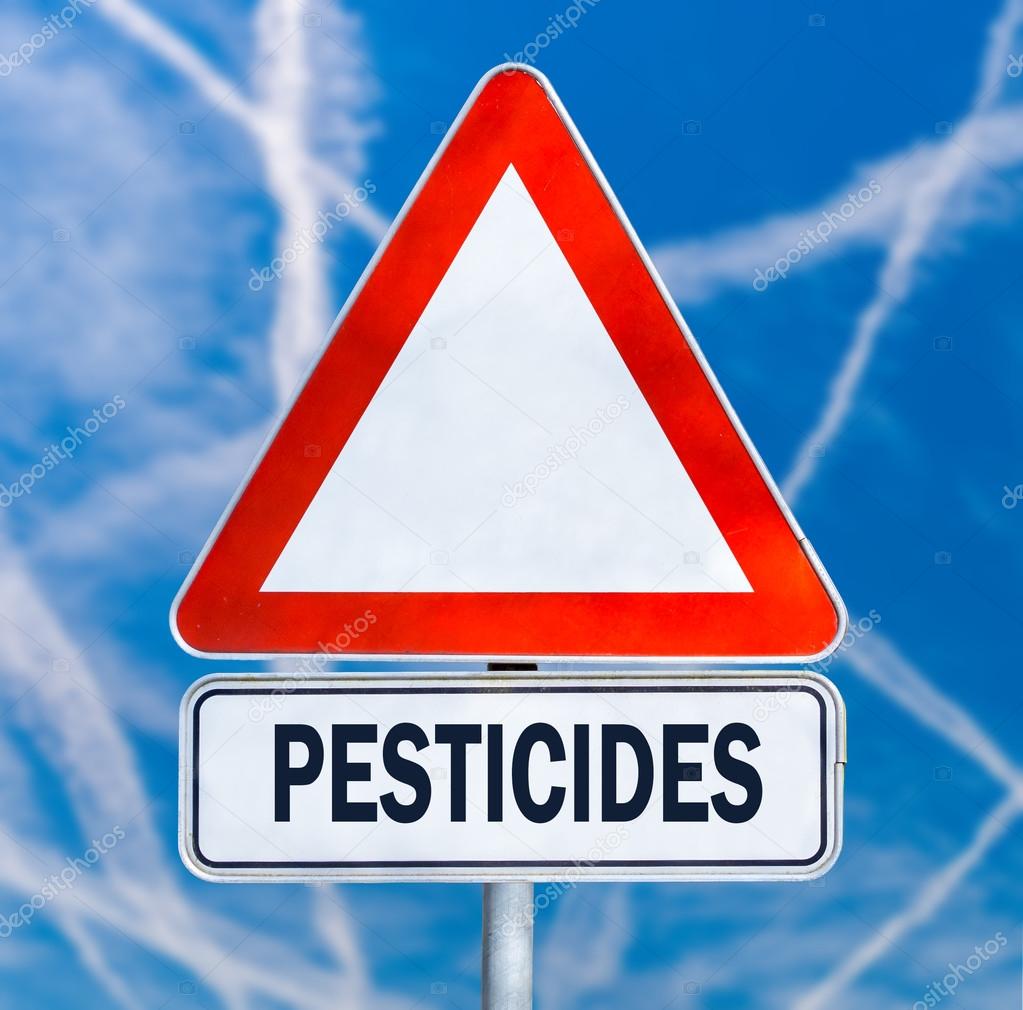 Pesticides triangular warning sign