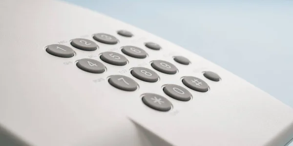 Low Angle View White Landline Phone Keypad — Stockfoto