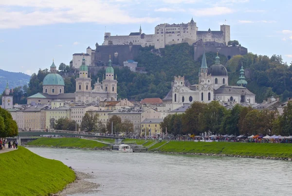 Salzburg, austria w panoramę — Zdjęcie stockowe