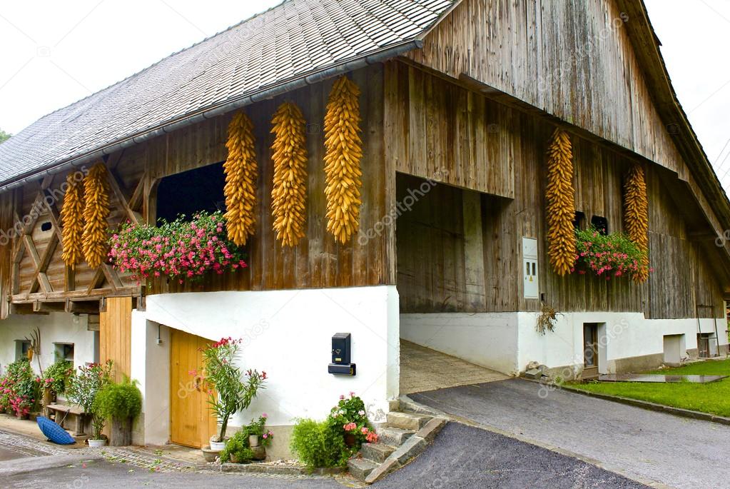 Garlands of Corn on a Slovenian Barn