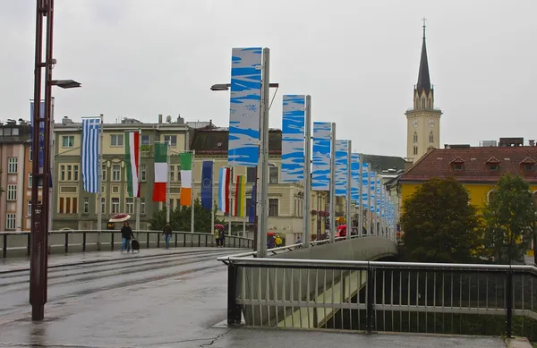 Bridge Into Villach, Áustria Imagens De Bancos De Imagens Sem Royalties