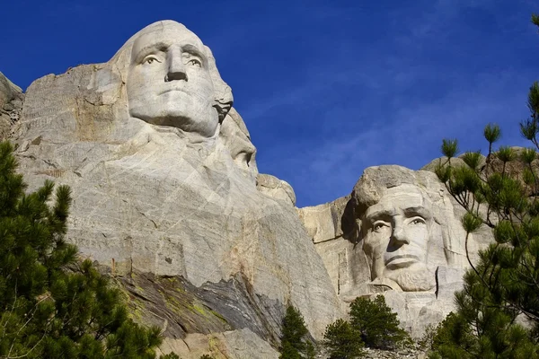 Mt. Rushmore, Washington und Lincoln-Skulpturen Stockbild