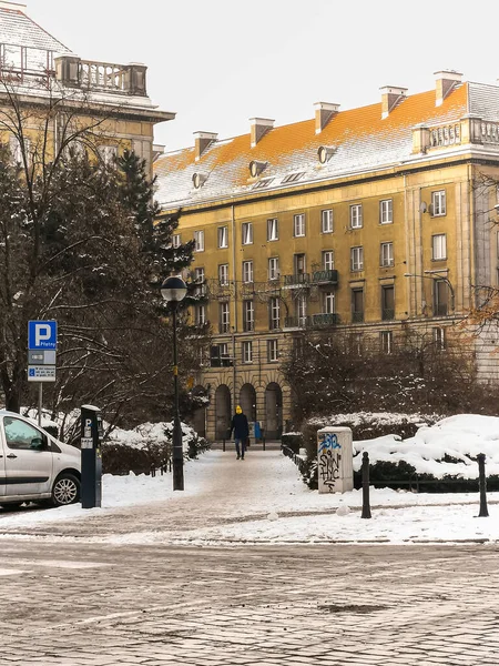 Breslavia Polonia Gennaio 2021 Alley Kosciuszki Piazza Alberi Pieni Cespugli — Foto Stock