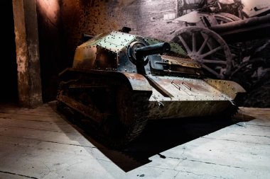 Cracow, Polonya - Şubat 2021: Oskar Schindler 'in Enamelware Factory Museum' daki Sergi 