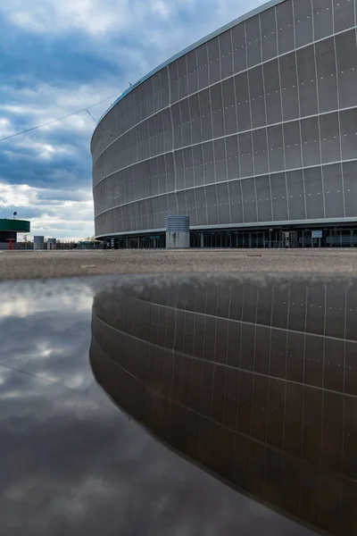 Wroclaw Polen Maart 2021 Wroclaw Stadion Gebouw Zonnige Bewolkte Dag — Stockfoto