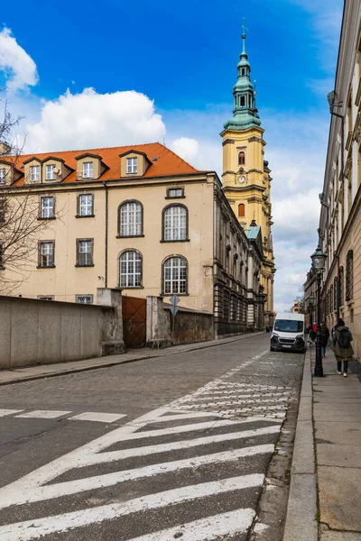 Legnica Polonia Aprile 2021 Torri Della Parrocchia San Giovanni Battista — Foto Stock