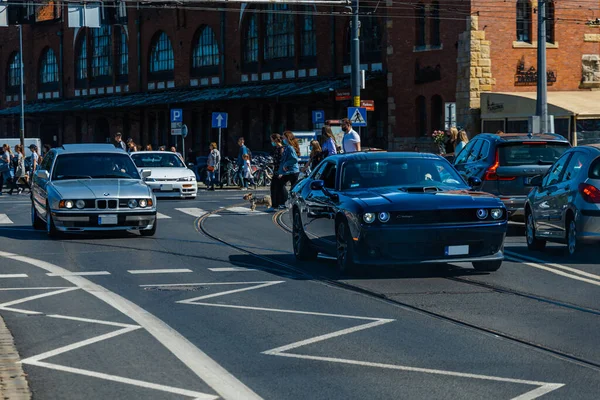 Wroclaw Polen Mai 2021 Mai Kreuzfahrt Alter Retro Autos Der — Stockfoto