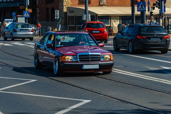 Wroclaw Polen Mai 2021 Mai Kreuzfahrt Alter Retro Autos Der — Stockfoto