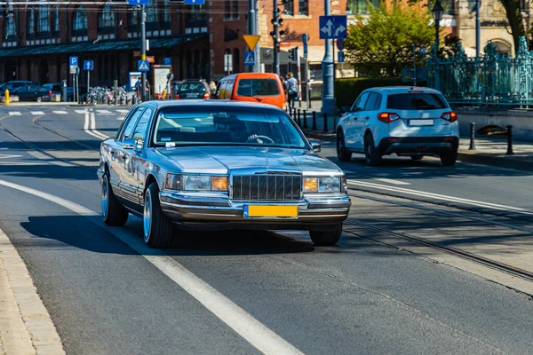 Wroclaw Polen Mai 2021 Mai Kreuzfahrt Alter Retro Autos Der — Stockfoto