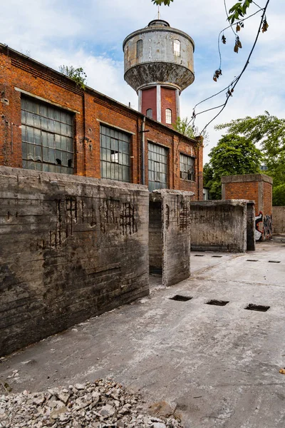 Outdoor View Square Old Construction Old Boiler Building — Foto Stock